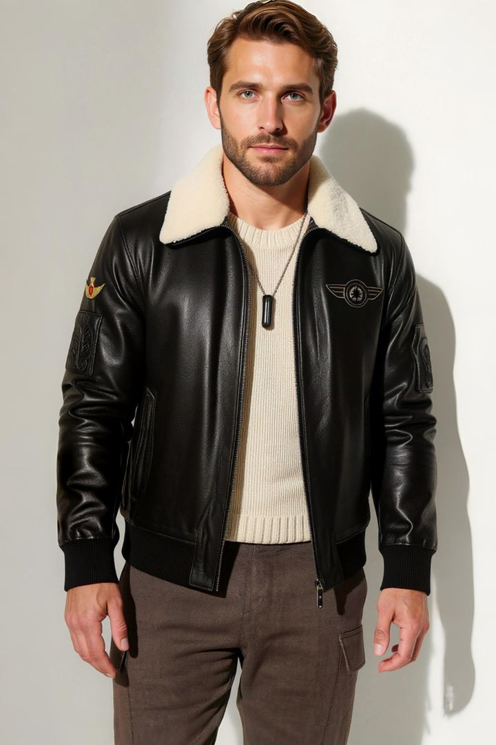 Davide Aviator Leather Jacket