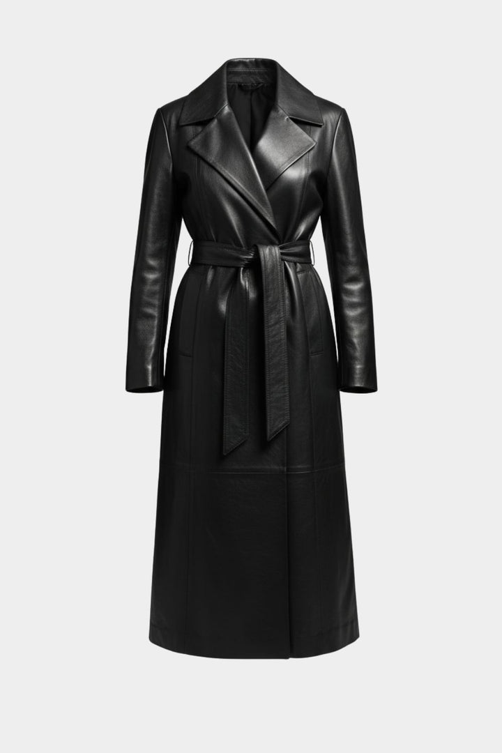 Paola Leather Trench Coat