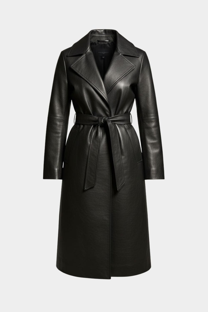 Paola Leather Trench Coat