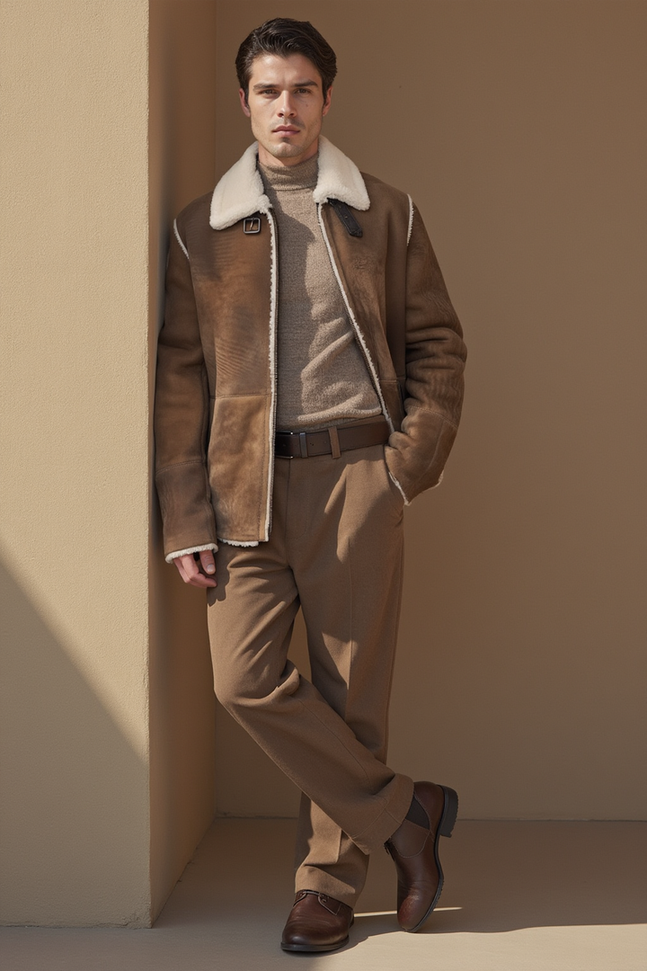 Nello Sheepskin Leather Ranch Jacket